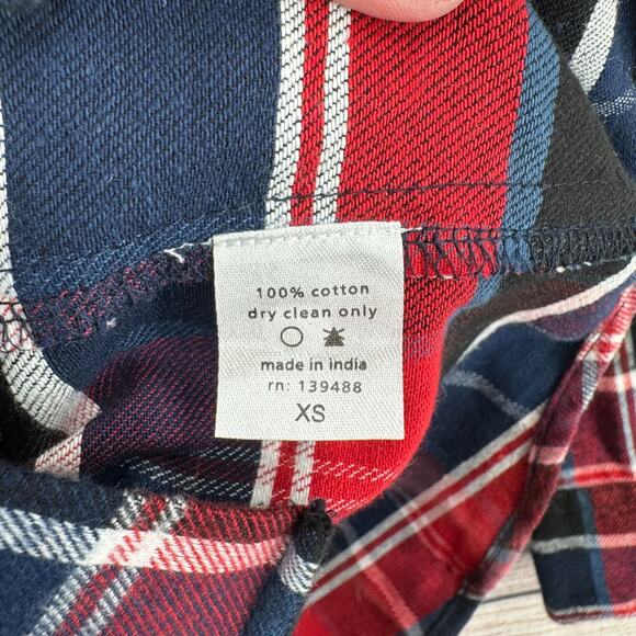 MNML‎ Plaid Flannel Shirt Men's Size XS Blue/Red/White - Picture 4 of 6